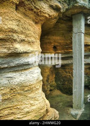 À l'intérieur des catacombes d'Odessa à l'intérieur du 'Musée de la gloire partisane', refuge pour les partisans soviétiques, dans le village de Nerubayske près d'Odessa Banque D'Images