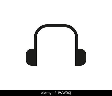 Modèle de casque. Design du logo de la musique. Concept de casque DJ Music et Podcast avec logo Illustration de Vecteur
