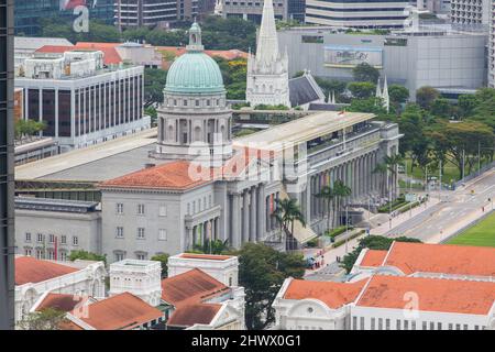 Vue aérienne de la Galerie nationale Singapour, la collection du musée se compose de Singapour et de l'art moderne de l'Asie du Sud-est Un lieu très populaire visité. Banque D'Images