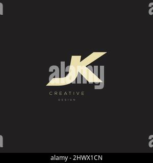 Lettres de l'alphabet initiales Monogram logo JK Illustration de Vecteur