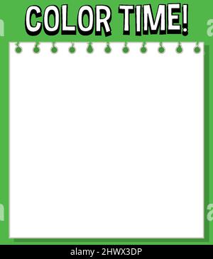 Modèle de feuilles de calcul avec temps de couleur ! illustration de texte Illustration de Vecteur