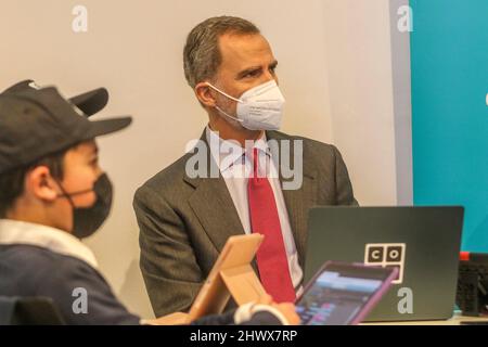 Malaga, Espagne. 08th mars 2022. Le roi espagnol Felipe VI et la reine Letizia Ortiz lors de l'inauguration du Tour del Talento et des récompenses Arts et lettres de la Fondation Princesse de Gérone à Malaga, le lundi 7 mars 2022. Credit: CORMON PRESSE/Alamy Live News Banque D'Images