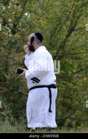 Uman, Ukraine. 21th de septembre 2017. Pèlerinage juif sur le site Saint de la tombe du Rabi Nachman de Bresslov. Banque D'Images