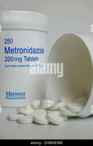 200 mg de comprimés de métronidazole Banque D'Images