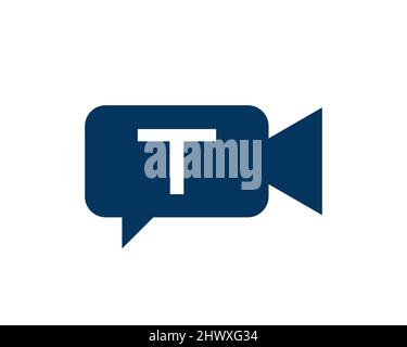Logo du podcast. Logo multimédia avec vecteur lettre T. Illustration de Vecteur