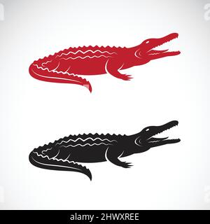 Image vectorielle du motif crocodile sur fond blanc, logo, symbole. Illustration vectorielle superposée facile à modifier. Illustration de Vecteur