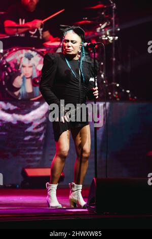 Milan, Italie. 07th mars 2022. Loredana Berte se produit en direct pour le manifeste Tour 2022 au Repower Theatre de Milan, Italie, le 07 2022 mars crédit: Independent photo Agency/Alamy Live News Banque D'Images