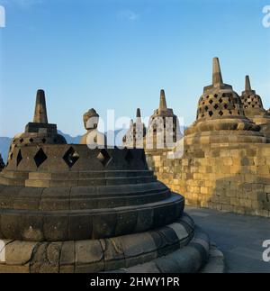 Temple Borobudur, Magelang, Java, Indonésie Banque D'Images