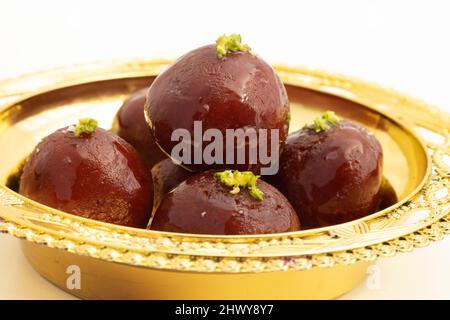 Kala Jamun également appelé Dark Gulab Jamun est le lait à base de solides Mithai fait de Khoya écrasé Paneer Elaichi Khoa Panir dans Cheeni Ki Chasni. Nourriture TH Banque D'Images