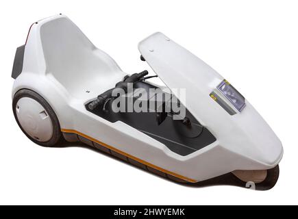 Sinclair C5 véhicule électrique lancé au Royaume-Uni en 1985 Banque D'Images