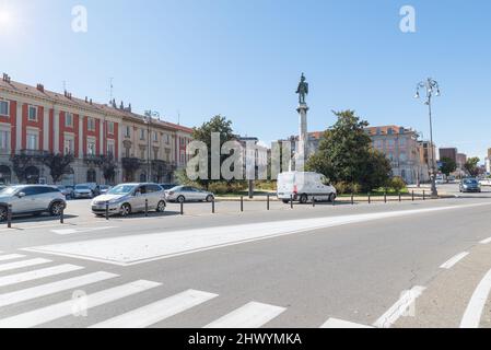 Ville de Vercelli et place Pajetta Nedo, Italie.passage piéton dans la ville Banque D'Images