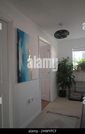 couloir dans la maison moderne, angleterre Banque D'Images