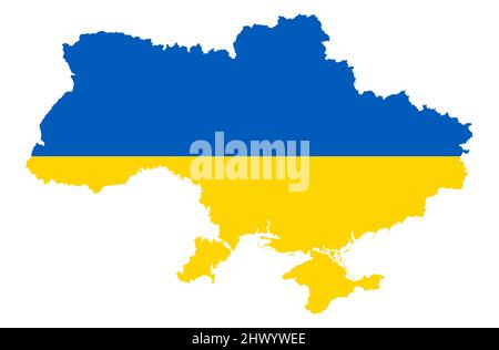 illustration vectorielle eps avec silhouette de pays ukraine avec couleurs de pays Illustration de Vecteur