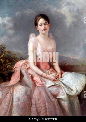 Portrait du fondateur des Éclaireuses des États-Unis, Juliette Gordon Low (1860-1927) par Edward Hughes, huile sur toile, 1887 Banque D'Images