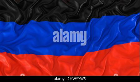 Drapeau de la République populaire de Donetsk. 3d rendu Banque D'Images