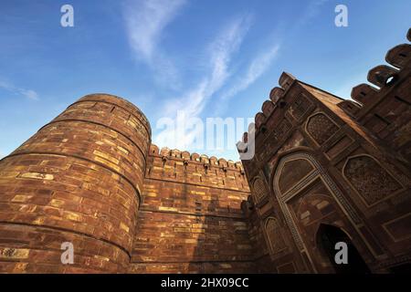 Fort Rouge Agra, Inde Banque D'Images
