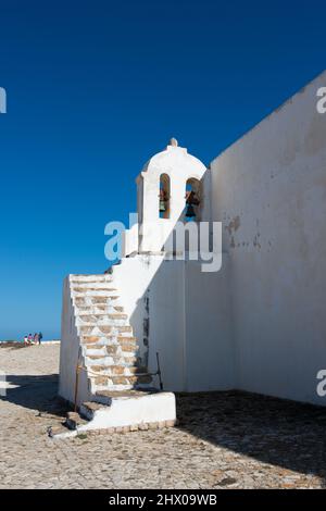 Belle église de notre Dame de grâce. Forteresse de Sagres, Algarve, Portugal, Europe Banque D'Images