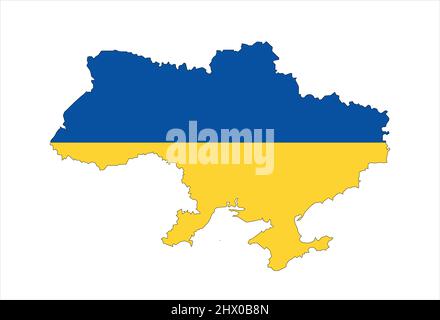 Carte de l'Ukraine et du drapeau ukrainien. Illustration vectorielle Illustration de Vecteur