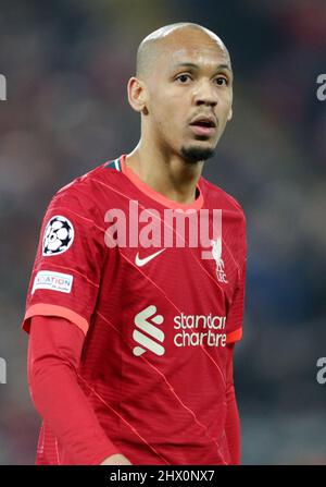 8th mars 2022 ; Anfield, Liverpool, Angleterre ; Champions League football, Liverpool contre Inter Milan : Fabinho de Liverpool Banque D'Images