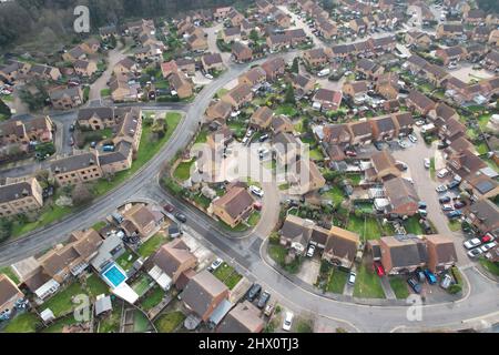 Greenhithe Kent UK drone vue aérienne sur la Tamise en arrière-plan Banque D'Images