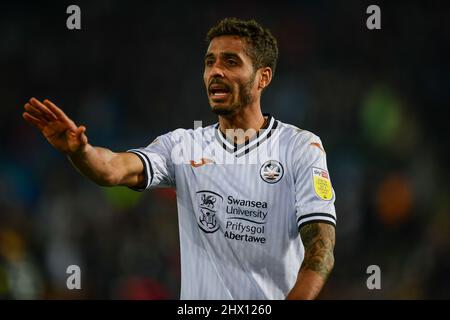 Swansea, Royaume-Uni. 08th mars 2022. Kyle Naughton #26 de Swansea City pendant le match à Swansea, Royaume-Uni le 3/8/2022. (Photo par Mike Jones/News Images/Sipa USA) crédit: SIPA USA/Alay Live News Banque D'Images