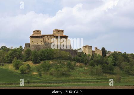 Château de Torrechiara près de Parme, Italie Banque D'Images