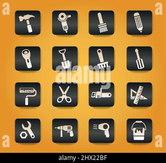 Outils de travail web icons pour la conception d'interface utilisateur Illustration de Vecteur