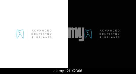 Design moderne et unique du logo de l'implant dentaire et dentaire Illustration de Vecteur