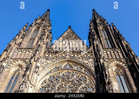 La Cathédrale St Vitus à Prague Banque D'Images