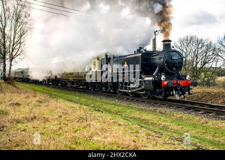 GWR Pannier numéro 1501 sur le chemin de fer East Lancs Banque D'Images