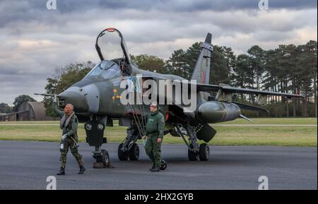 Ex-RAF Sepecat Jaguar XX741 à RAF Bentwaters Banque D'Images