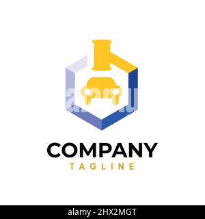 Un logo de vente aux enchères de voiture cool et professionnel Illustration de Vecteur