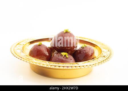 Kala Jamun également appelé Dark Gulab Jamun est le lait à base de solides Mithai fait de Khoya écrasé Paneer Elaichi Khoa Panir dans Cheeni Ki Chasni. Nourriture TH Banque D'Images