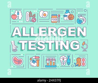 Bannière verte de concepts de mots de test d'allergènes Illustration de Vecteur