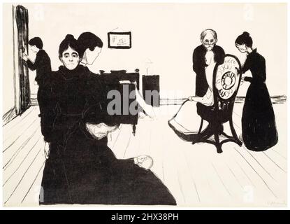 Edvard Munch, mort dans la faucille, impression lithographique, 1896 Banque D'Images