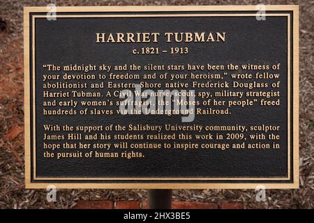 Statue de Harriet Tubman à l'université de Salisbury Salisbury, Maryland Banque D'Images