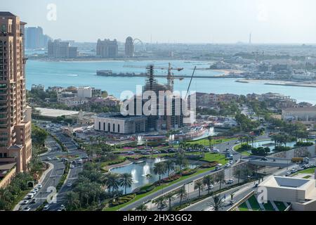 Vue aérienne Peral Qatar Porto Arabia Banque D'Images