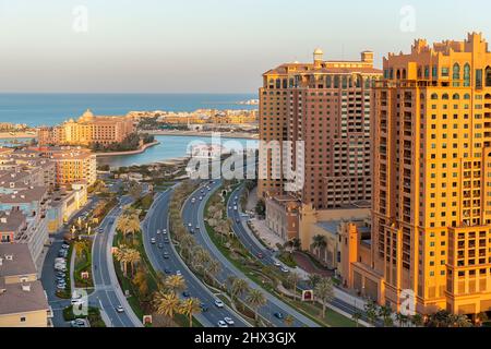 Vue aérienne Peral Qatar Porto Arabia Banque D'Images