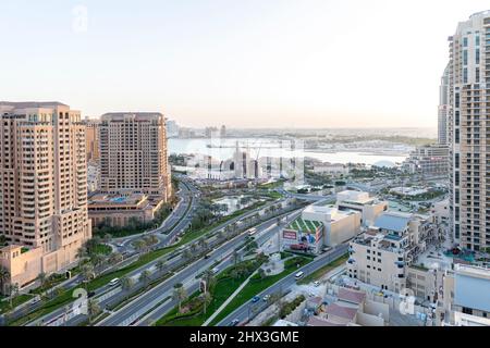 Vue aérienne Peral Qatar Porto Arabia Banque D'Images