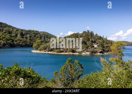 L'île Saint Mary's et le monastique dans le parc national de Mljet Banque D'Images