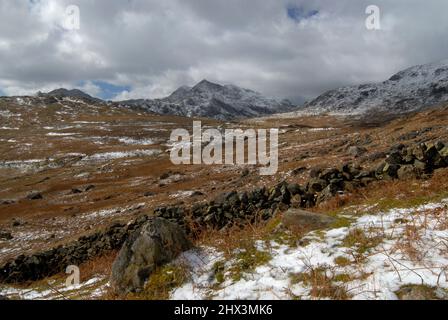 Vue d'hiver sur Snowdon à Snowdonia Banque D'Images