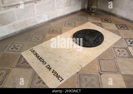 tombe de léonard de vinci à la chapelle saint-hubert d'amboise (france) Banque D'Images