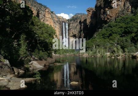 Australie. Territoire du Nord. Extrémité supérieure. Parc national de Kakadu. Paysage. Jim Jim Falls. Banque D'Images