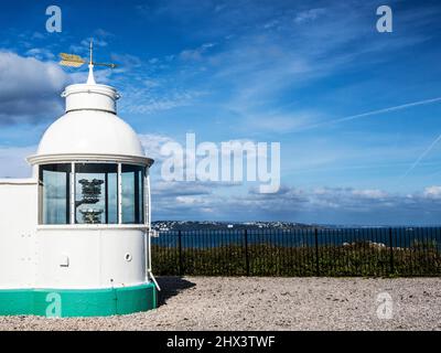 Berry Head Lighthouse, l'une des plus petites tours des îles britanniques, près de Brixham, Devon. Banque D'Images