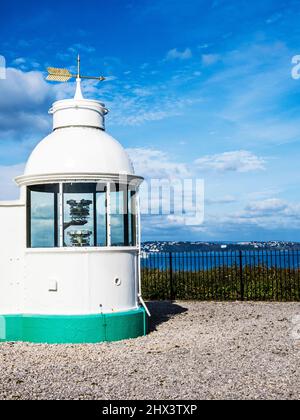 Berry Head Lighthouse, l'une des plus petites tours des îles britanniques, près de Brixham, Devon. Banque D'Images