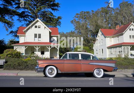 Une belle Chevrolet vintage BelAir au Presidio, San Francisco CA Banque D'Images