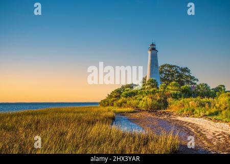 St Marks phare dans la National Wildlife Refuge, Floride Banque D'Images