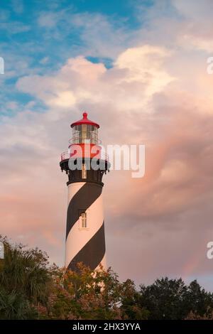 Phare et musée de St Augustine Floride 165 pieds de haut construit 1871-1874 Banque D'Images