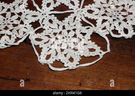 Broderie italienne artisanale close-uo Banque D'Images