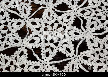 Broderie italienne artisanale close-uo Banque D'Images